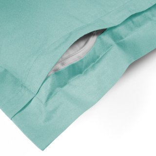 Bavlněný povlak na polštář s lemem Moni MO-062 Světle tyrkysový