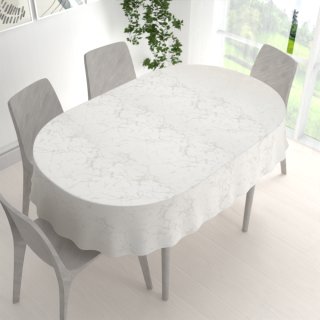 Dekoračný oválny obrus Parma PM-116 Strieborný mramor na krémovom - detail 1 - Biante.sk