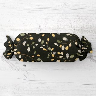 Vankúš valec bonbon Sandra SA-722 Vetvičky s lístkami na tmavo zelenom - Biante.sk