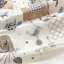 Dekorační látka Porto PRT-014 Hnědo-šedá srdíčka na krémovém - šířka 140 cm - detail 3 - Biante.cz