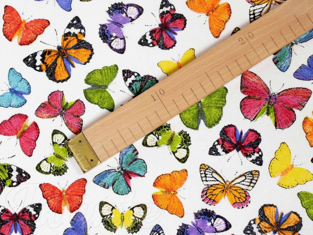 Dekorační látka Leona LN-062 Barevní motýlci na bílém - šířka 140 cm - detial 3 - Biante.cz Dekorační látka Leona LN-062 Barevní motýlci na bílém - šířka 140 cm - detial 3 - Biante.cz