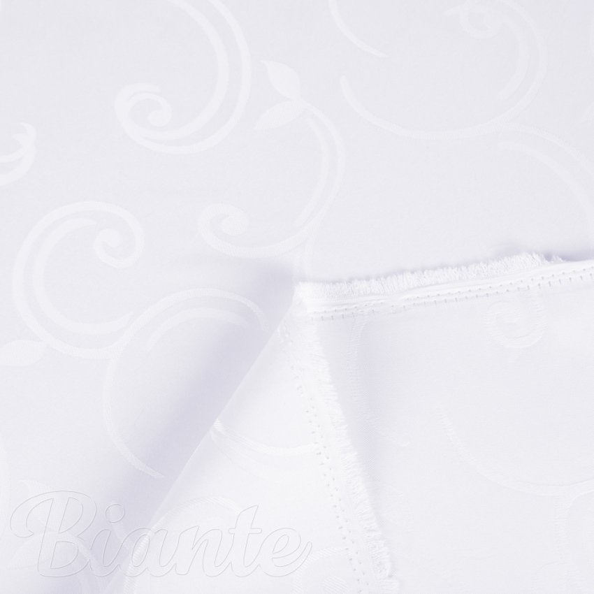 Teflonová látka na ubrusy TF-100 Bílé ornamenty s lístky - šířka 155 cm - detail 5 - Biante.cz