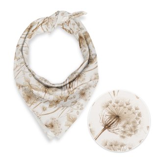 Bavlněný šátek Sandra SA-518 Podzimní pampelišky na bílém - Biante.cz