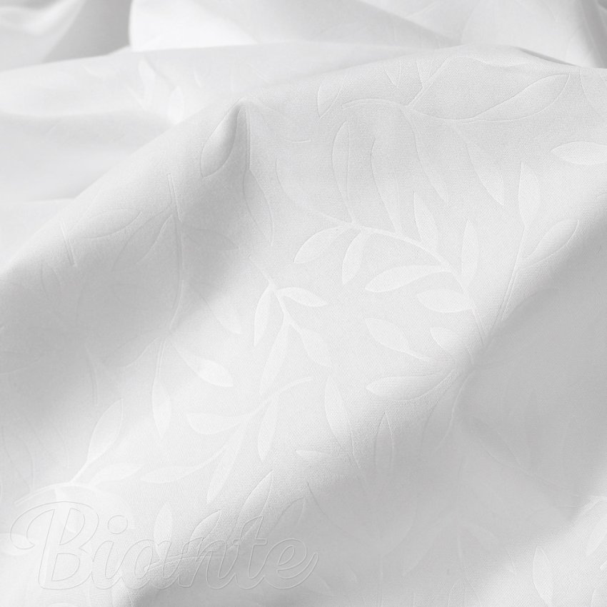Dekorační látka Sofia SF-001 Bílé vyrážené větvičky s lístky - šířka 160 cm a 220 cm - detail 3 - Biante.cz