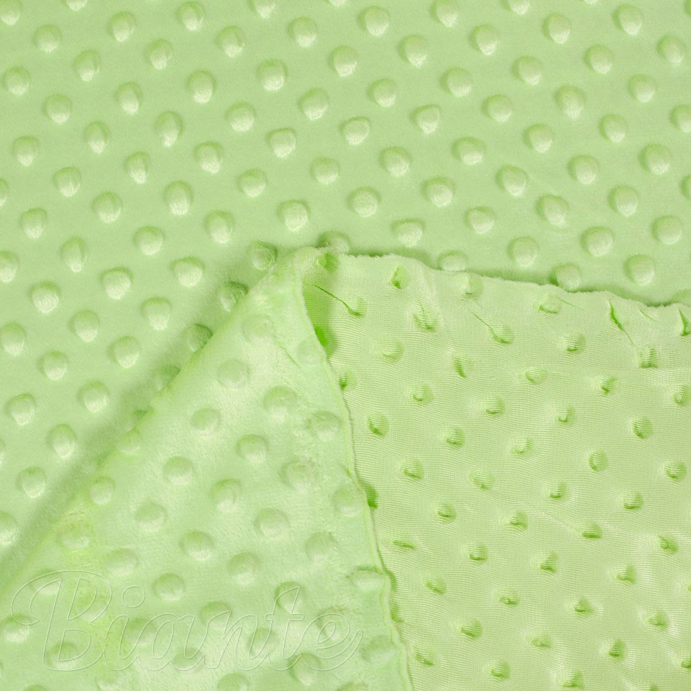Dětská látka Minky 3D puntíky MKP-005 Pastelová světle zelená - šířka 150 cm - detail 3 - Biante.cz