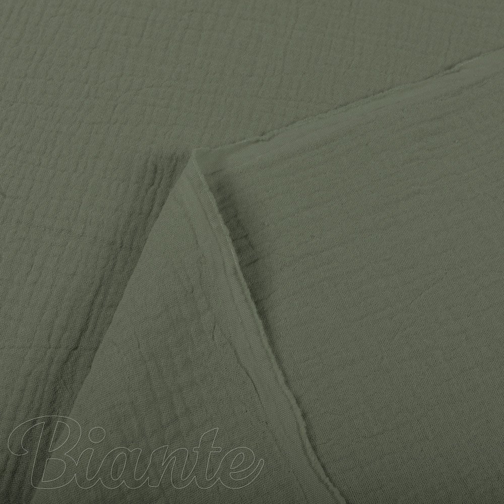 Mušelín dvojitá gázovina MSN-076 Zelená khaki - metráž šířka 140 cm - detail 3 - Biante.cz