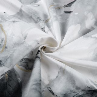 Sametová látka Tamara TMR-006 Designové květiny na šedém - šířka 150 cm - detail 1 - Biante.cz