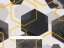 Bavlněná látka/plátno Sandra SA-568 Šedo-modrofialové mramorové hexagony na bílém - šířka 160 cm - detail 3 - Biante.cz