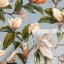 Bavlněná látka/plátno Sandra SA-545 Květy magnolie na šedomodrém - šířka 160 cm - detail 4 - Biante.cz