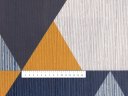 Bavlněná látka/plátno Sandra SA-390 Modro-béžovo-oranžové trojúhelníky - šířka 160 cm - detail 3 - Biante.cz