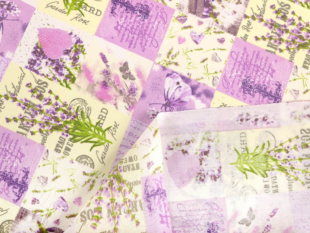 Bavlněná látka/plátno Sandra SA-559 Levandulová zahrada - šířka 220 cm - detail 4 - Biante.cz