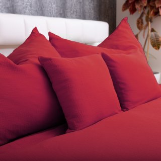 Mušelínové ložní povlečení Nature MSN-052 Malinově červené - detail 1 - Biante.cz Mušelínové ložní povlečení Nature MSN-052 Malinově červené - detail 1 - Biante.cz