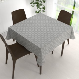 Vánoční dekorační čtvercový ubrus PML-079 Bílé vločky na šedém - detail 1 - Biante.cz Vánoční dekorační čtvercový ubrus PML-079 Bílé vločky na šedém - detail 1 - Biante.cz