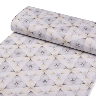 Dekoračná látka PML-031 Designové geometrické obrazce na bielom - šírka 150 cm