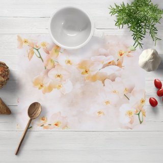 Teflonové prostírání na stůl TF-045 Orchideje na béžovém - Biante.cz