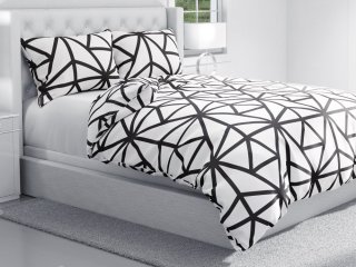 Bavlněné ložní povlečení Sandra SA-577 Černé geometrické vzory na bílém - detail 1 - Biante.cz Bavlněné ložní povlečení Sandra SA-577 Černé geometrické vzory na bílém - detail 1 - Biante.cz