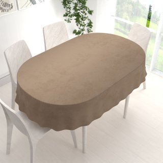 Sametový oválný ubrus Velvet Premium SVP-034 Kávově hnědý - detail 1 - Biante.cz