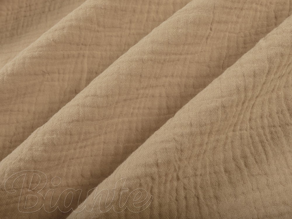 Mušelín dvojitá gázovina MSN-024 Pískově béžová - metráž šířka 160 cm - detail 7 - Biante.cz