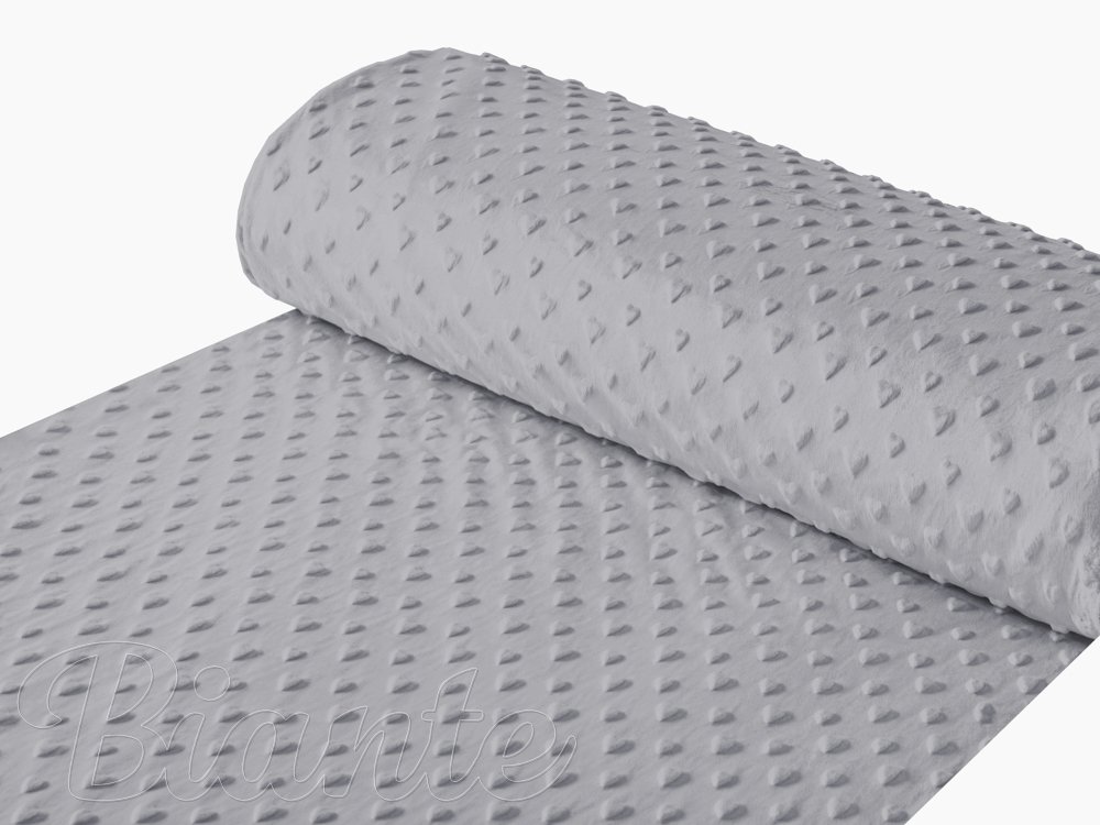 Dětská látka Minky 3D srdíčka MKS-005 Tmavě šedá - šířka 150 cm - detail 1 - Biante.cz