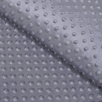 Dětská látka Minky 3D puntíky MKP-004 Tmavě šedá - šířka 150 cm