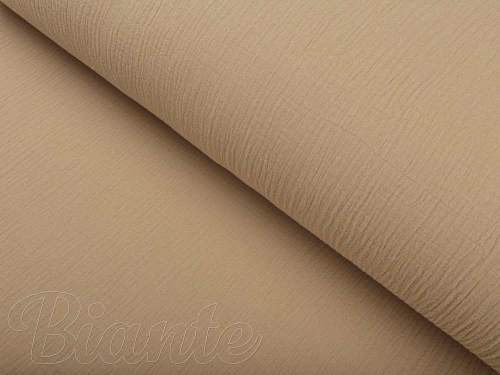 Mušelín dvojitá gázovina MSN-024 Pískově béžová - metráž šířka 160 cm - detail 4 - Biante.cz