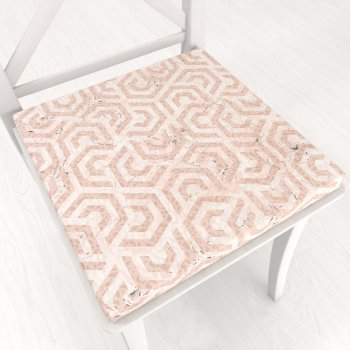 Sametový čtvercový podsedák Tamara TMR-029 Růžovobéžové hexagony s černým žíháním - 38x38x3 cm - Biante.cz Sametový čtvercový podsedák Tamara TMR-029 Růžovobéžové hexagony s černým žíháním - 38x38x3 cm - Biante.cz