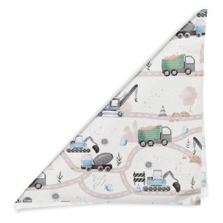 Dětský bavlněný šátek Sandra SA-687 Modro-zelená auta a bagry na bílém - detail 1 - Biante.cz Dětský bavlněný šátek Sandra SA-687 Modro-zelená auta a bagry na bílém - detail 1 - Biante.cz