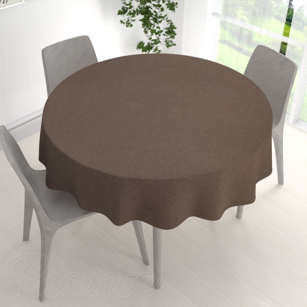 Dekorační kulatý ubrus BKR-504 Hnědý - detail 1 - Biante.cz