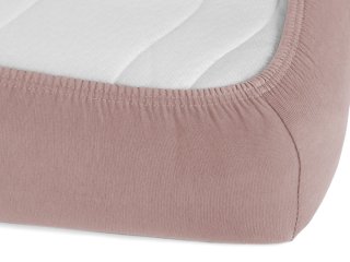Jersey napínacie prestieradlo na vysoký matrac JR-024 Hnedoružové - detail 1 - Biante.sk Jersey napínacie prestieradlo na vysoký matrac JR-024 Hnedoružové - detail 1 - Biante.sk