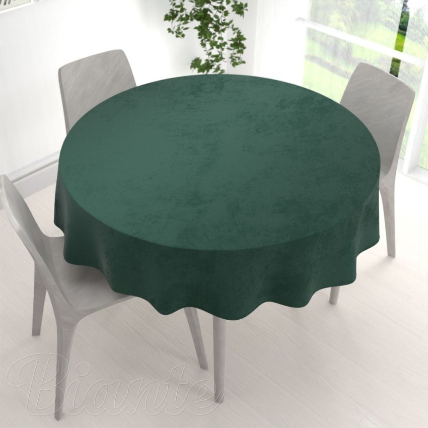 Velký sametový kulatý ubrus Velvet Premium SVP-044 Lesní zelená - detail 1 - Biante.cz