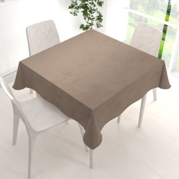 Velký sametový čtvercový ubrus Velvet Premium SVP-005 Světle hnědý - detail 1 - Biante.cz Velký sametový čtvercový ubrus Velvet Premium SVP-005 Světle hnědý - detail 1 - Biante.cz