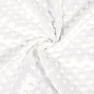 Dětská látka Minky 3D puntíky MKP-016 Krémově bílá - šířka 150 cm
