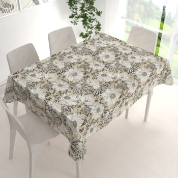 Dekoračný obdĺžnikový obrus PML-089 Biele kvety na béžovom - detail 1 - Biante.sk