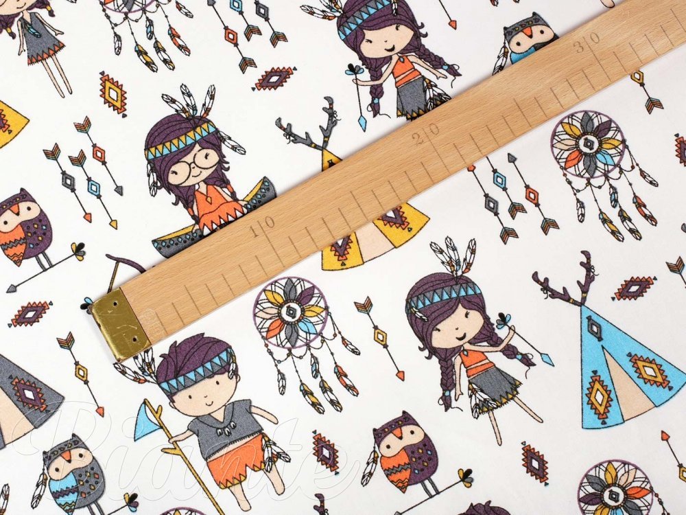 Dětská bavlněná látka/plátno Sandra SA-045 Malí indiáni - šířka 160 cm - detail 2 - Biante.cz Dětská bavlněná látka/plátno Sandra SA-045 Malí indiáni - šířka 160 cm - detail 2 - Biante.cz