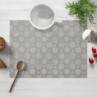 Vánoční dekorační prostírání na stůl PML-079 Bílé vločky na šedém - Biante.cz Vánoční dekorační prostírání na stůl PML-079 Bílé vločky na šedém - Biante.cz