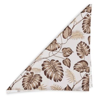 Bavlnená šatka Sandra SA-498 Hnedé listy monstery na bielom - detail 1 - Biante.sk