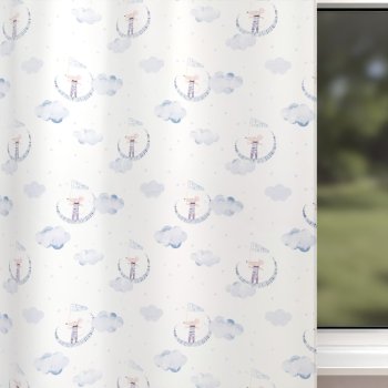 Dětský bavlněný závěs Sandra SA-579 Myšky mezi modrými obláčky - detail 1 - Biante.cz
