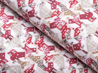 Vánoční dekorační látka PM-038 Zasněžená vesnička - šířka 150 cm - Biante.cz Vánoční dekorační látka PM-038 Zasněžená vesnička - šířka 150 cm - Biante.cz