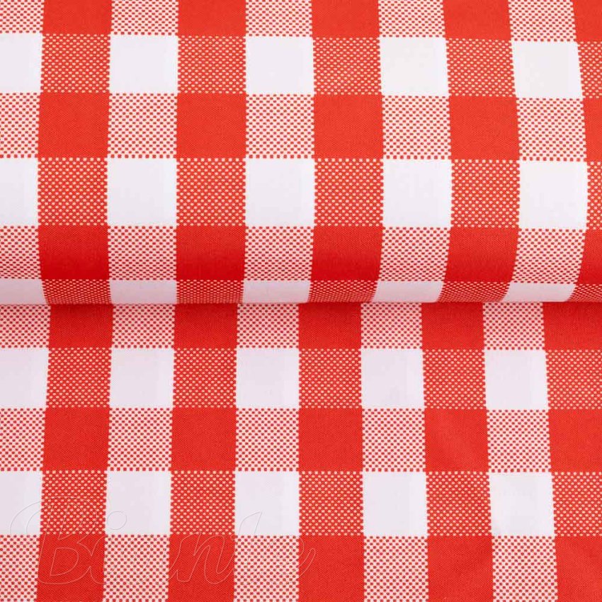 Teflonová látka na ubrusy TF-071 Červeno-bílá kostka - šířka 155 cm - detail 4 - Biante.cz