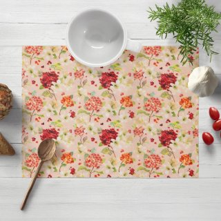 Dekorační prostírání na stůl PML-091 Hortenzie a lilie na růžovém - Biante.cz