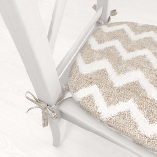 Oblý podsedák Porto PRT-006 Režný cik-cak - 39x37x3 cm - detail 1 - Biante.sk