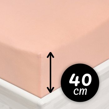 Jersey napínací prostěradlo na extra vysokou matraci JR-005 Světle broskvové - Biante.cz Jersey napínací prostěradlo na extra vysokou matraci JR-005 Světle broskvové - Biante.cz