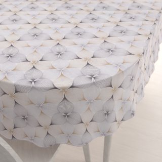Dekorační oválný ubrus PML-031 Designové geometrické obrazce na bílém - Biante.cz