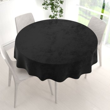 Velký sametový kulatý ubrus Velvet Premium SVP-023 Černý - detail 1 - Biante.cz