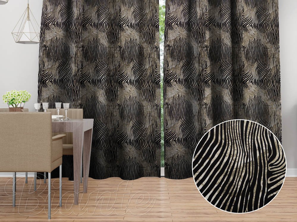 Sametový závěs Tamara TMR-052 Zebrovaný vzor - Biante.cz