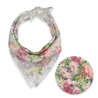 Bavlnená šatka Sandra SA-704 Maľované ružovo-červené kvety na sivom - Biante.sk Bavlnená šatka Sandra SA-704 Maľované ružovo-červené kvety na sivom - Biante.sk