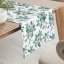 Teflonový běhoun na stůl TF-091 Zelené květiny na bílém - Biante.cz