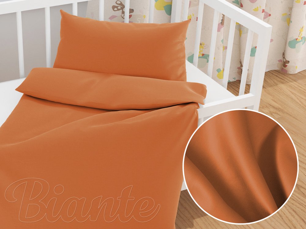 Dětské saténové povlečení do postýlky ST-008 Skořicové - Biante.cz