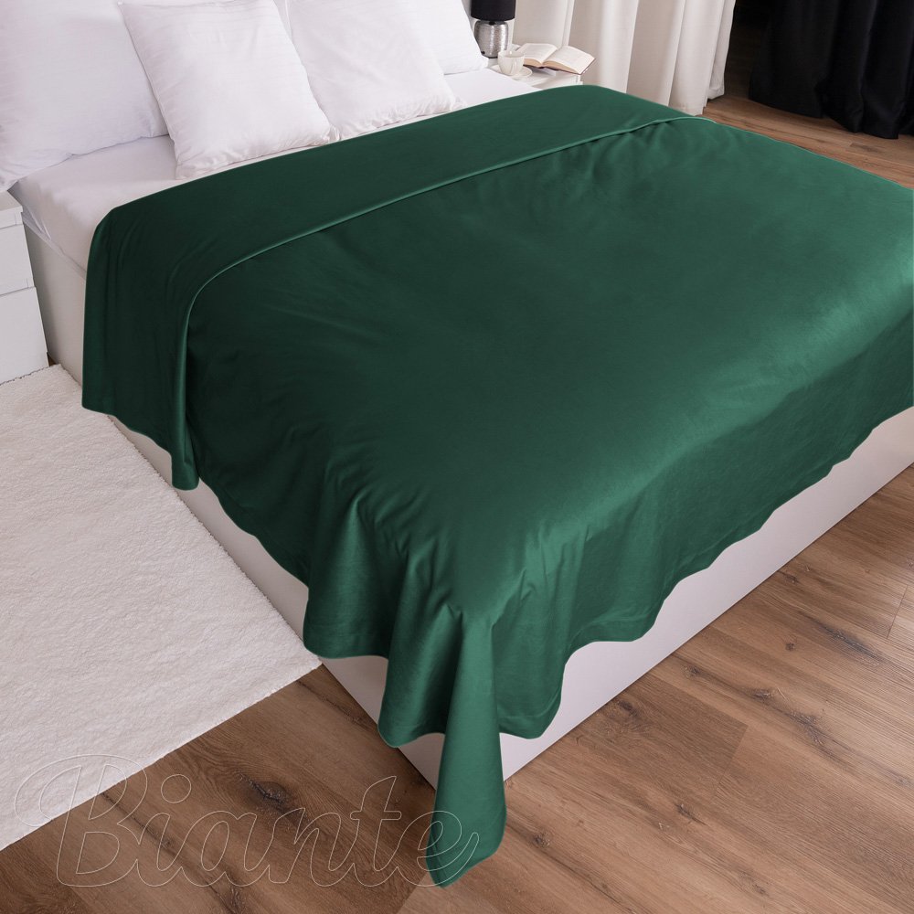 Sametový přehoz na postel Velvet Premium SVP-044 Lesní zelená - detail 1 - Biante.cz