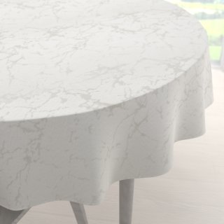 Dekoračný okrúhly obrus Parma PM-116 Strieborný mramor na krémovom - Biante.sk